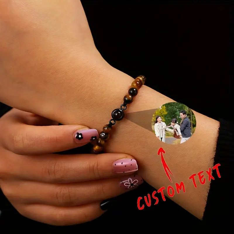 Pulsera de Proyección Personalizada con Piedra Natural – Un Recuerdo Siempre Contigo