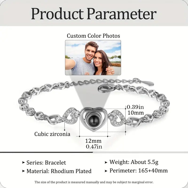 Pulsera de Proyección de Foto en Plata de Ley 925 –Colección "Eterna esencia"