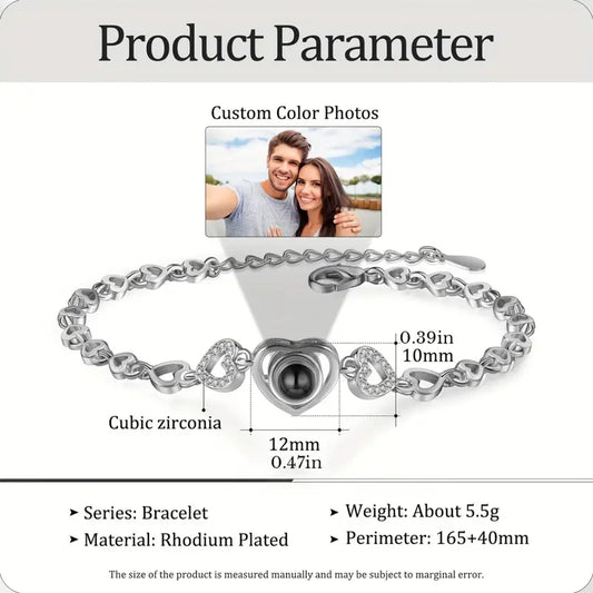 Pulsera de Proyección de Foto en Plata de Ley 925 –Colección "Eterna esencia"