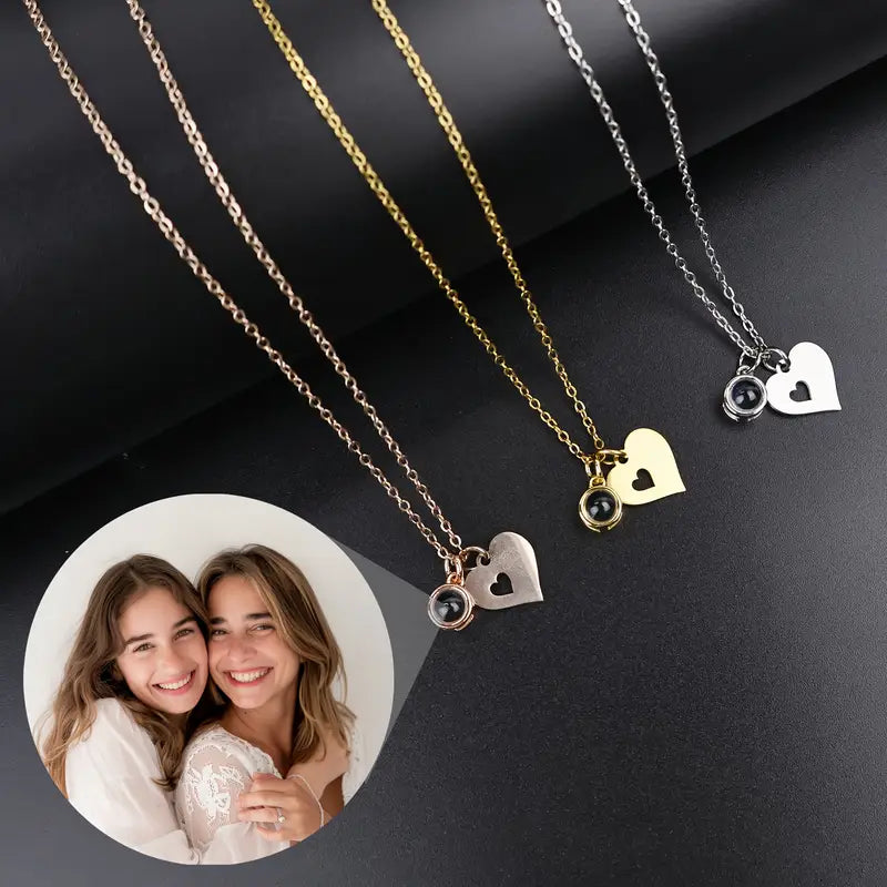 Collar de Proyección de Foto Personalizado corazón