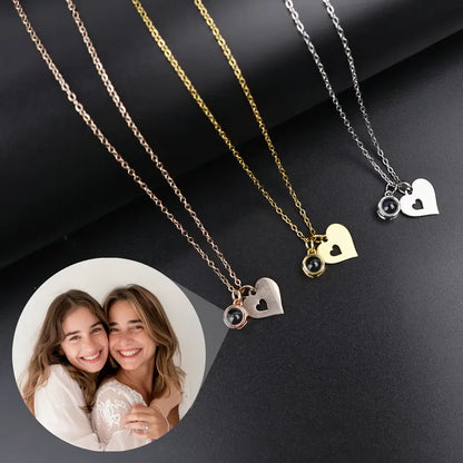 Collar de Proyección de Foto Personalizado corazón