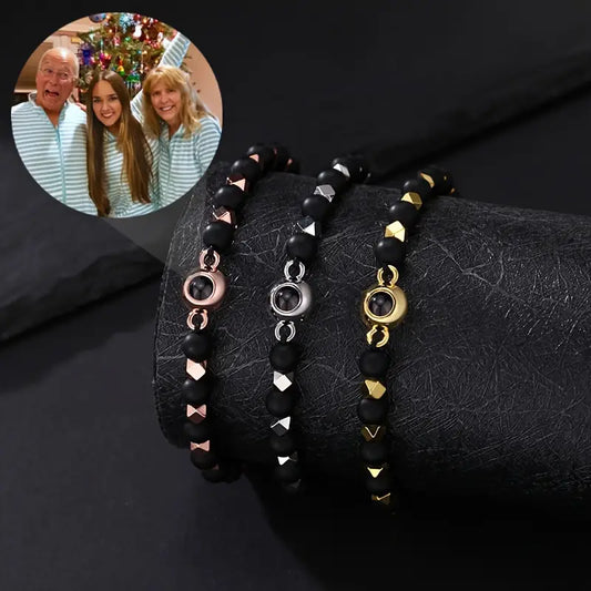 Pulsera personalizada negra pulida