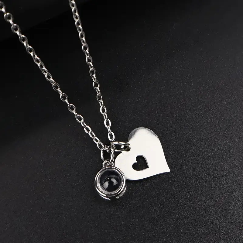 Collar de Proyección de Foto Personalizado corazón