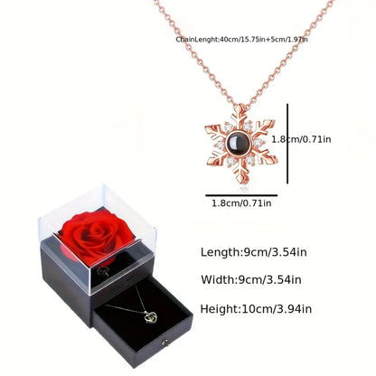 Collar de Proyección de Foto con Caja de Regalo de Rosa