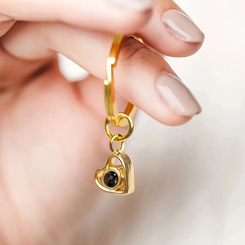 Llavero Personalizado con Proyección de Imagen en Forma de Corazón