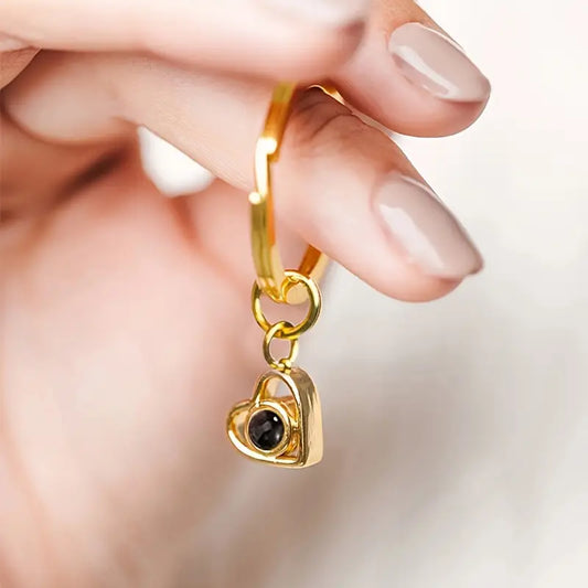 Llavero Personalizado con Proyección de Imagen en Forma de Corazón