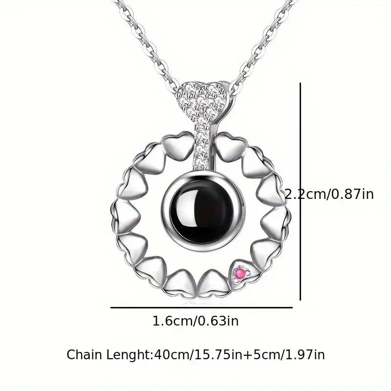 Collar Personalizado con Proyección de Foto – Anillo de Corazón, Un Símbolo de Amor Infinito