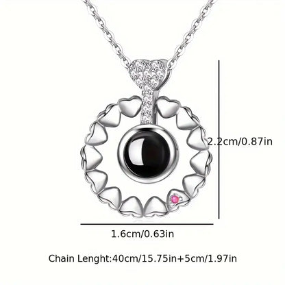 Collar Personalizado con Proyección de Foto – Anillo de Corazón, Un Símbolo de Amor Infinito