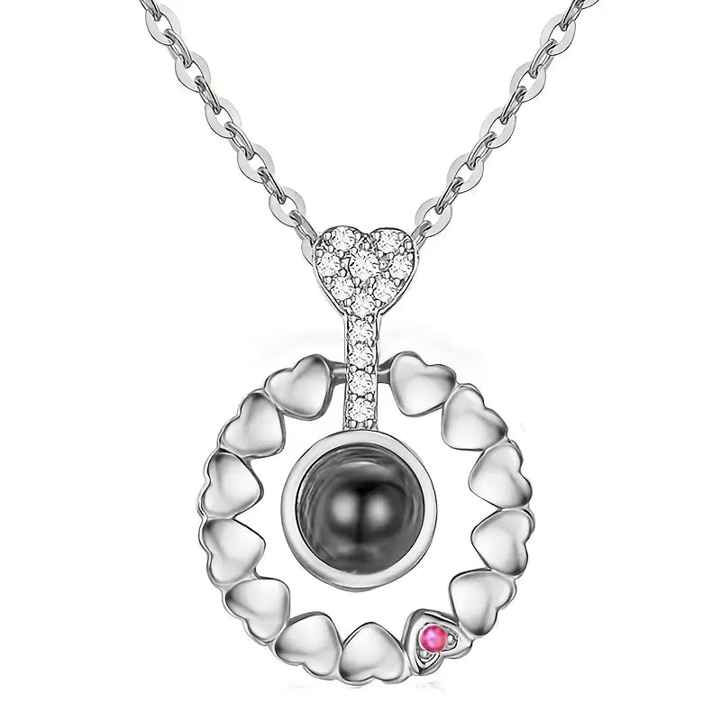 Collar Personalizado con Proyección de Foto – Anillo de Corazón, Un Símbolo de Amor Infinito