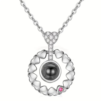 Collar Personalizado con Proyección de Foto – Anillo de Corazón, Un Símbolo de Amor Infinito