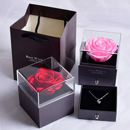 Collar de Proyección de Foto con Caja de Regalo de Rosa