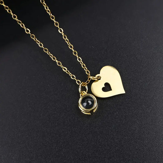 Collar de Proyección de Foto Personalizado corazón